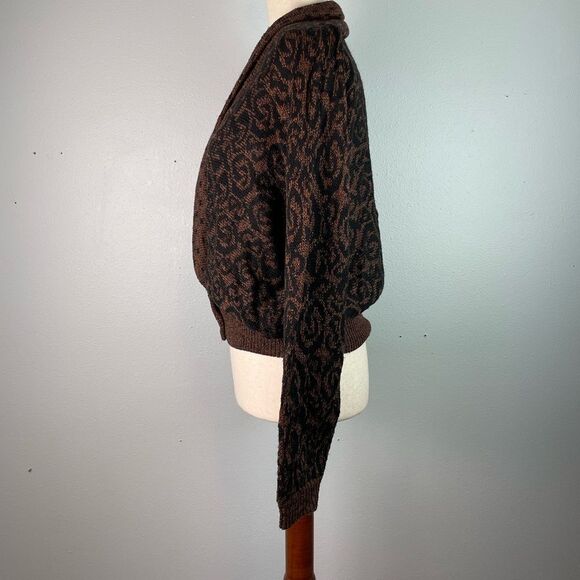Maria Rodriquez Vintage Brown Patterned Women's Sweater Size S EUC - Picture 4 of 8